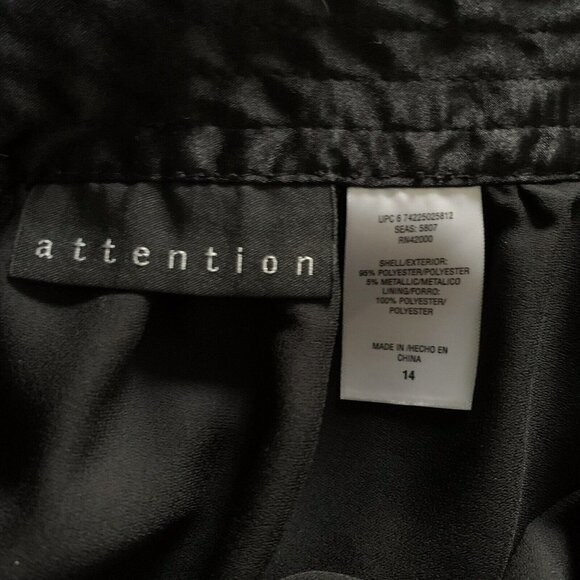 attention womens skirt circle black silver size 14 - Picture 4 of 5